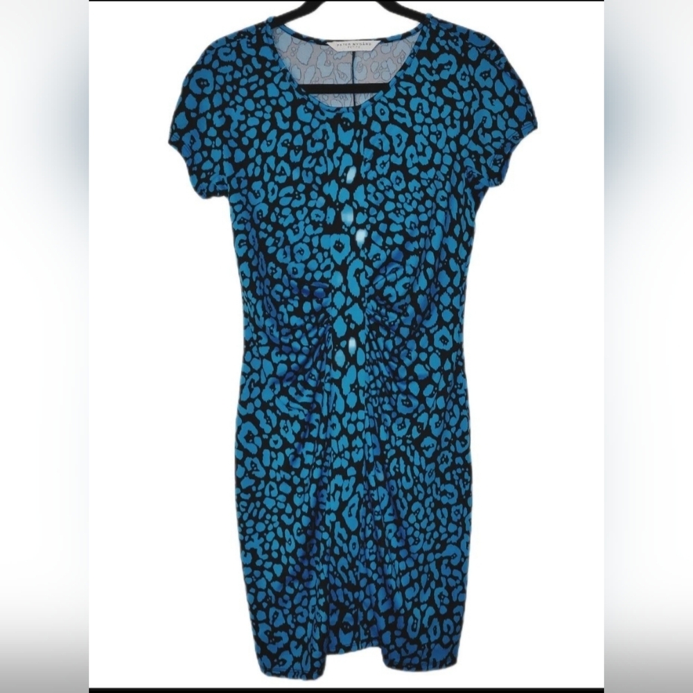 Peter Nygard Women's Blue knee length Dress Short Sleeves Size Petite Small